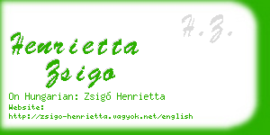 henrietta zsigo business card